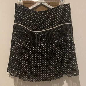 Elie Tahari Black and White Polka Dot A-Line Skirt